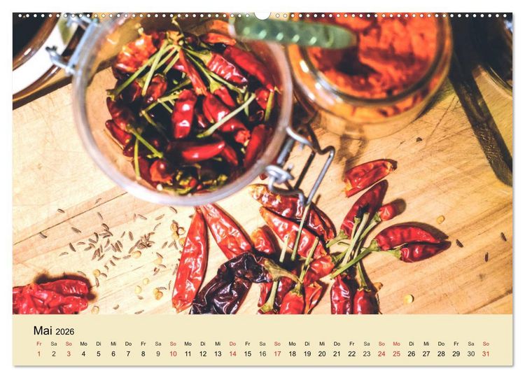 Produktbild: Aromatische Gew&uuml;rze. Die himmlischen Kostbarkeiten aus aller Welt (hochwertiger Premium Wandkalender 2026 DIN A2 quer), Kunstdruck in Hochglanz