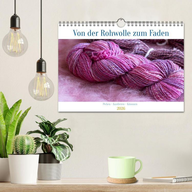 Produktbild: Von der Rohwolle zum Faden (Wandkalender 2026 DIN A4 quer), CALVENDO Monatskalender