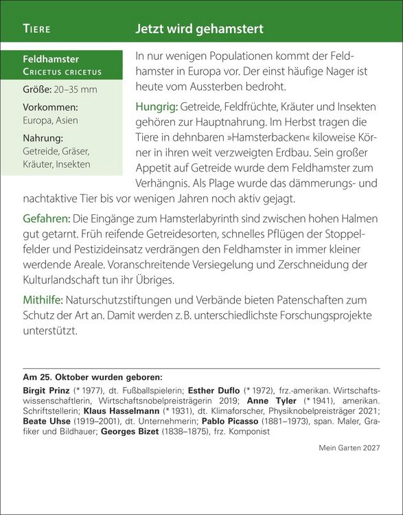 Produktbild: Mein Garten Tagesabrei&szlig;kalender 2027 - Praktische Tipps f&uuml;r 2027