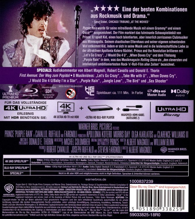 Produktbild: Purple Rain (4K Ultra HD) (+ Blu-ray)