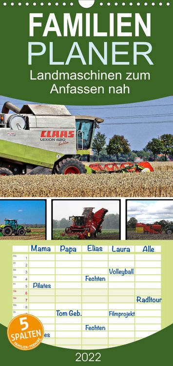 Produktbild: Familienplaner Landmaschinen zum Anfassen nah (Wandkalender 2022 , 21 cm x 45 cm, hoch)