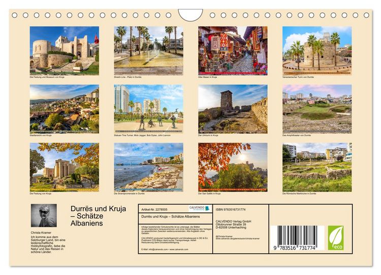 Produktbild: Durr&euml;s und Kruja &ndash; Sch&auml;tze Albaniens (Wandkalender 2026 DIN A4 quer), CALVENDO Monatskalender