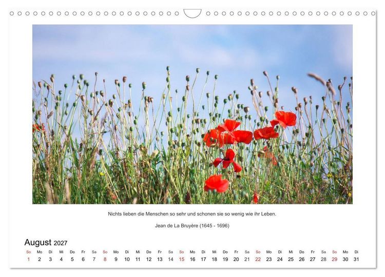 Produktbild: Der Naturkalender mit Zitaten und Spr&uuml;chen (Wandkalender 2027 DIN A3 quer), CALVENDO Monatskalender