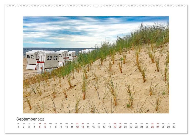 Produktbild: Usedom - ein Traumreiseziel (hochwertiger Premium Wandkalender 2026 DIN A2 quer), Kunstdruck in Hochglanz