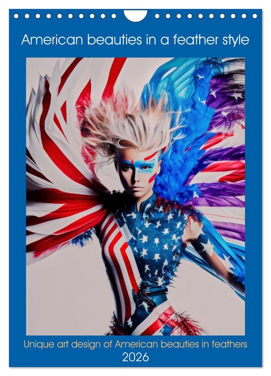 Produktbild: American beauties in a feather style (Wall Calendar 2026 DIN A4 portrait), CALVENDO 12 Month Wall Calendar
