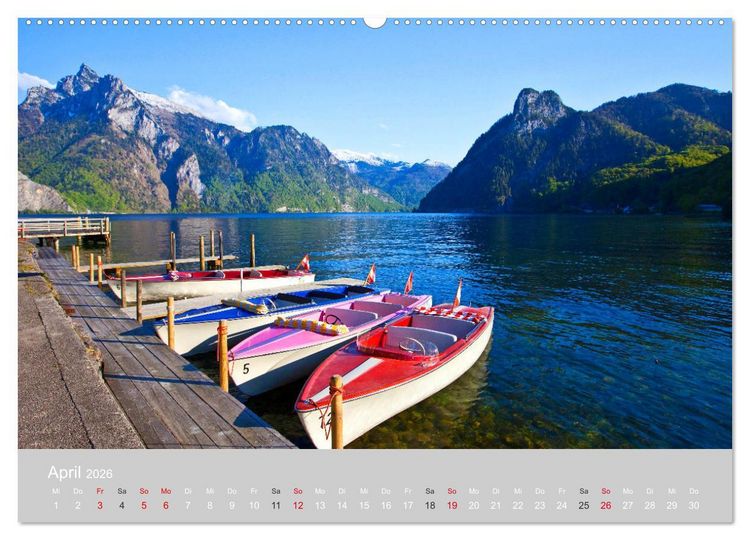 Produktbild: Am sch&ouml;nen Traunsee im Salzkammergut (hochwertiger Premium Wandkalender 2026 DIN A2 quer), Kunstdruck in Hochglanz