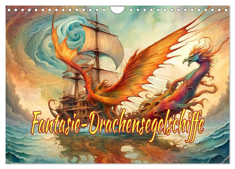 Produktbild: Fantasie-Drachensegelschiffe (Wandkalender 2026 DIN A4 quer), CALVENDO Monatskalender