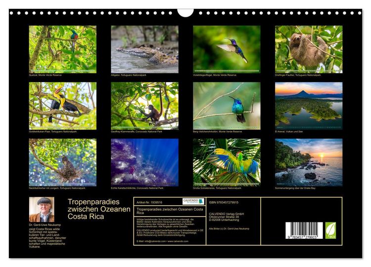 Produktbild: Tropenparadies zwischen Ozeanen Costa Rica (Wandkalender 2026 DIN A3 quer), CALVENDO Monatskalender