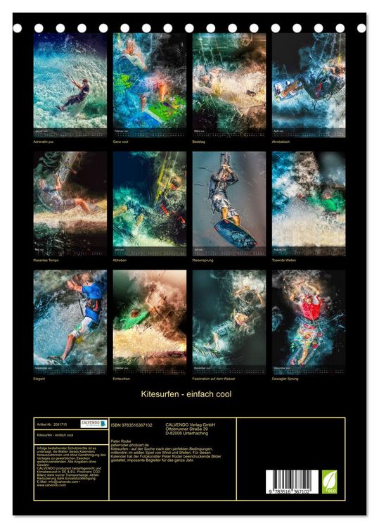 Produktbild: Kitesurfen - einfach cool (Tischkalender 2026 DIN A5 hoch), CALVENDO Monatskalender