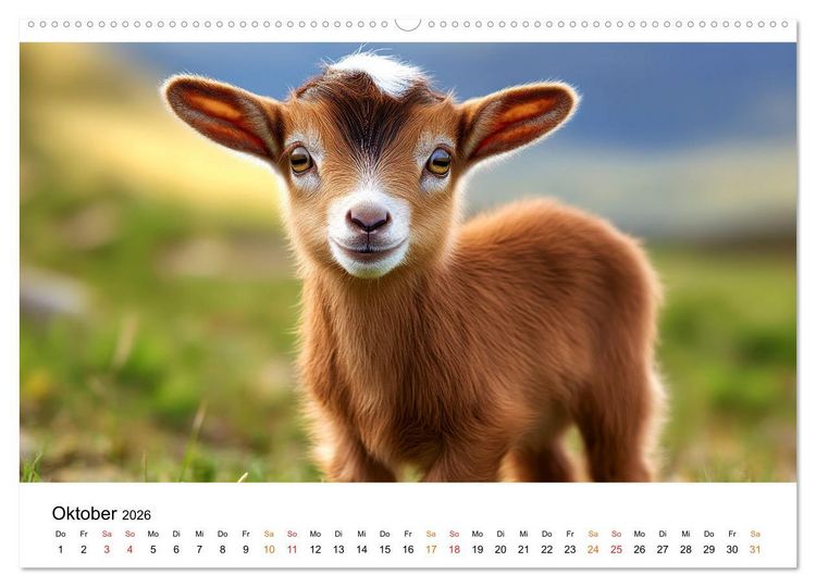 Produktbild: Ziegen - Bocksprung durch das Jahr (Wandkalender 2026 DIN A2 quer), CALVENDO Monatskalender