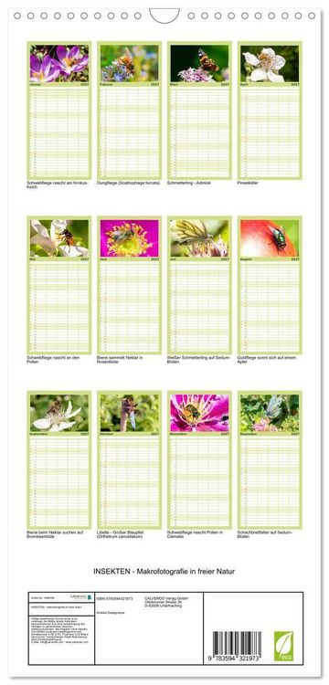 Produktbild: Familienplaner 2027 - INSEKTEN - Makrofotografie in freier Natur mit 5 Spalten (Wandkalender, 21 x 45 cm) CALVENDO