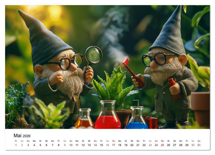 Produktbild: Berufe der Gartenzwerge (Wandkalender 2026 DIN A4 quer), CALVENDO Monatskalender