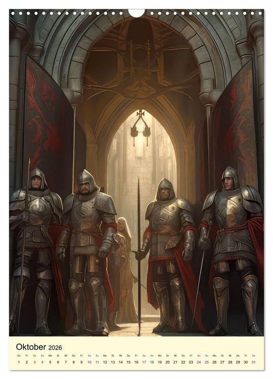 Produktbild: Drachen Ritter Burgen (Wandkalender 2026 DIN A3 hoch), CALVENDO Monatskalender