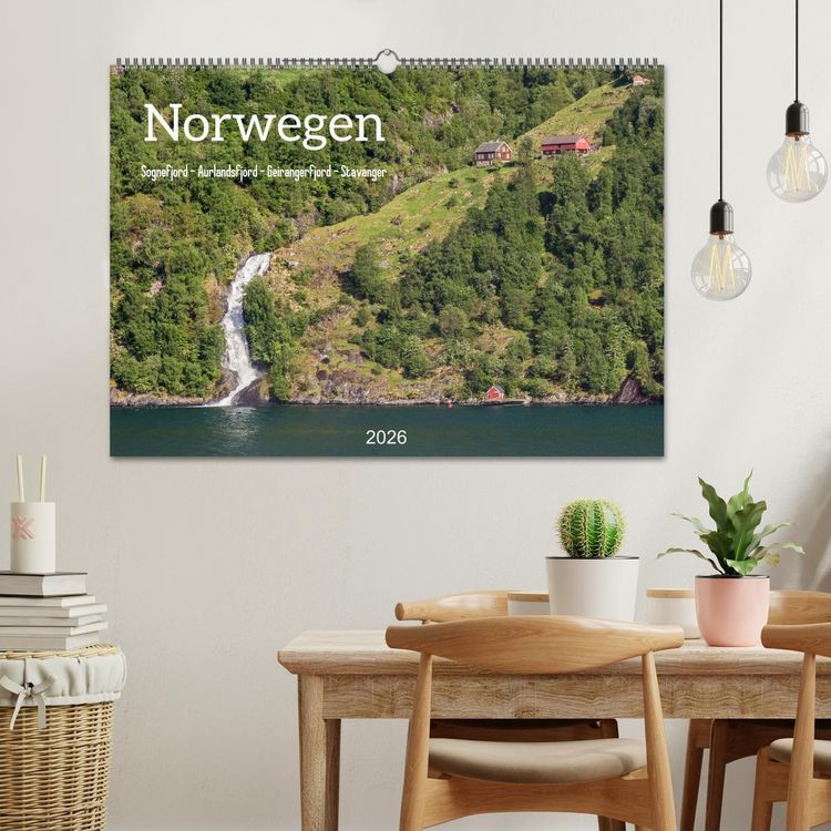 Produktbild: Norwegen. Sognefjord - Aurlandsfjord - Geirangerfjord - Stavanger (Wandkalender 2026 DIN A2 quer), CALVENDO Monatskalender