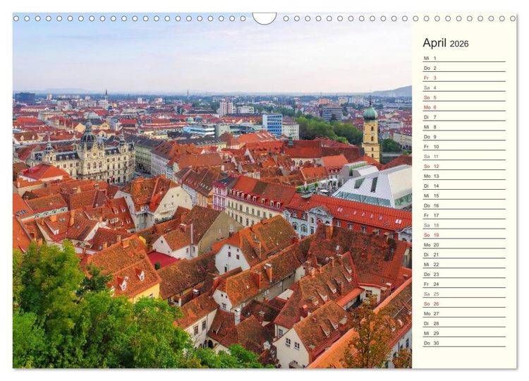Produktbild: Graz - Metropole der Steiermark (Wandkalender 2026 DIN A3 quer), CALVENDO Monatskalender
