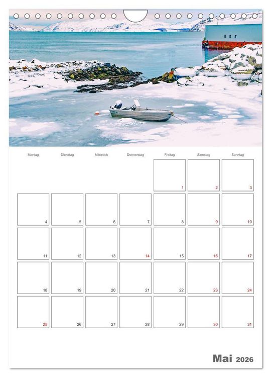 Produktbild: Die K&uuml;ste Norwegens - Terminplaner (Wandkalender 2026 DIN A4 hoch), CALVENDO Monatskalender