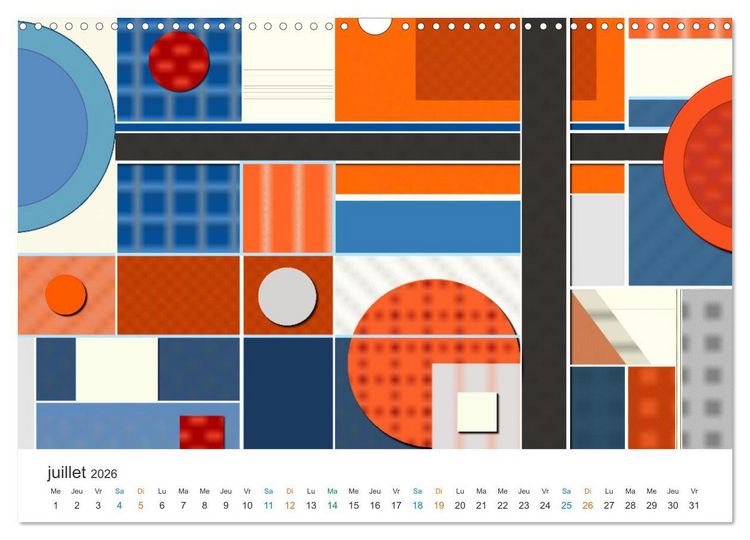 Produktbild: L'art abstrait aux mille facettes (Calendrier mural 2026 DIN A3 vertical), CALVENDO calendrier mensuel