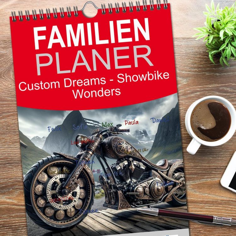 Produktbild: Familienplaner 2026 - Custom Dreams - Showbike Wonders mit 5 Spalten (Wandkalender, 21 x 45 cm) CALVENDO