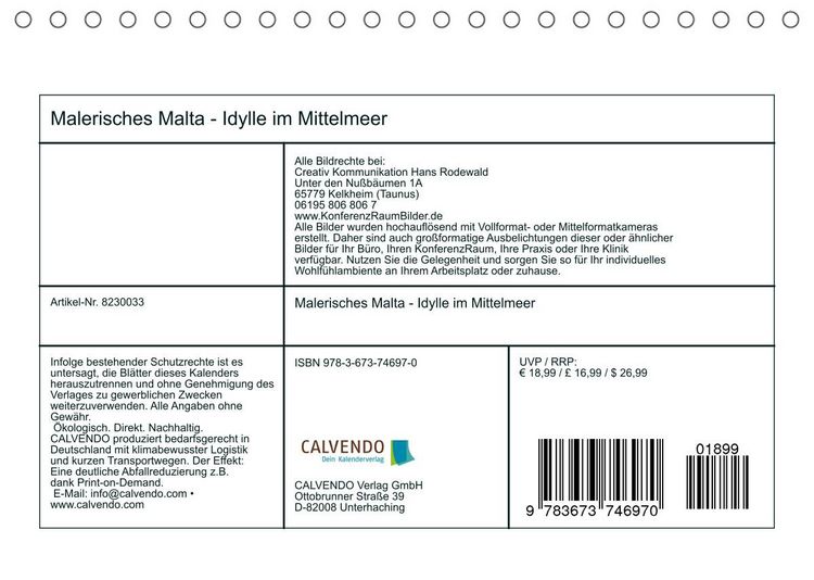 Produktbild: Malerisches Malta - Idylle im Mittelmeer (Tischkalender 2022 DIN A5 quer)