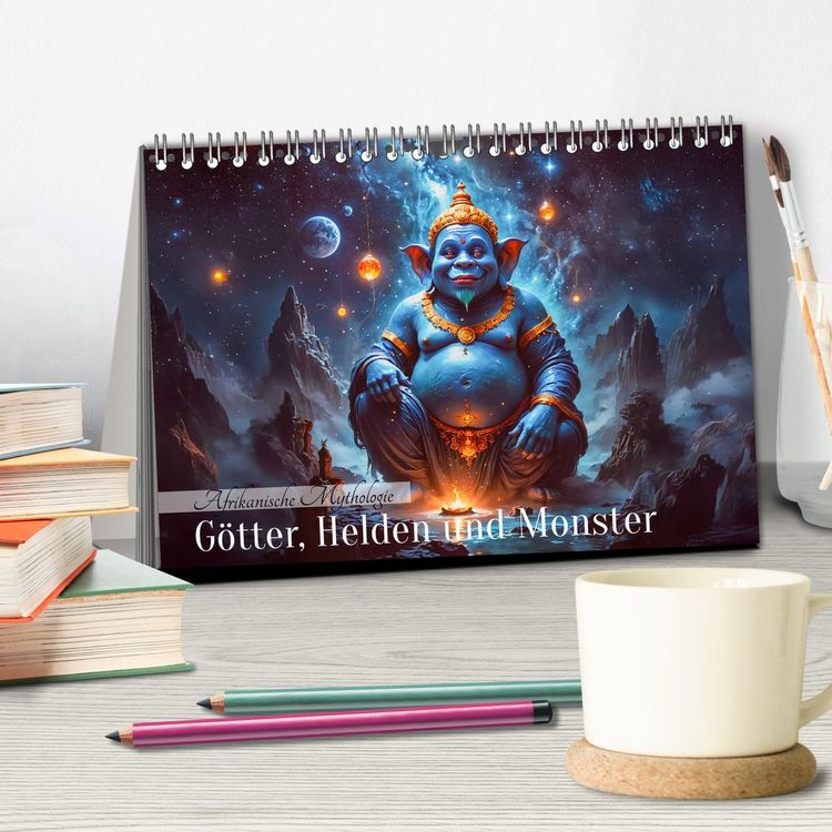 Produktbild: Afrikanische Mythologie - G&ouml;tter, Helden und Monster (Tischkalender 2026 DIN A5 quer), CALVENDO Monatskalender