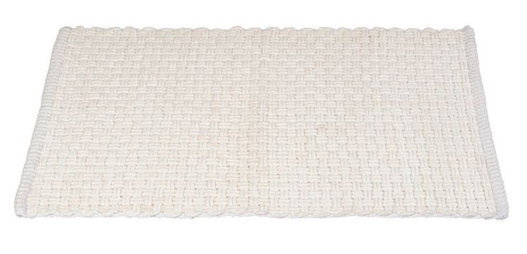 Produktbild: Badteppich Mod. Ecoli, wei&szlig;, Polyester/Baumwolle, 50x80 cm, rutschhemmende R&uuml;ckseite,