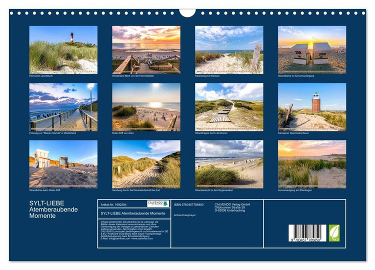 Produktbild: SYLT-LIEBE Atemberaubende Momente (Wandkalender 2026 DIN A3 quer), CALVENDO Monatskalender