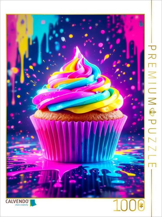 Produktbild: CALVENDO Puzzle Cupcake im Neonrausch | 1000 Teile Lege-Gr&ouml;&szlig;e 64x48cm Foto-Puzzle f&uuml;r gl&uuml;ckliche Stunden