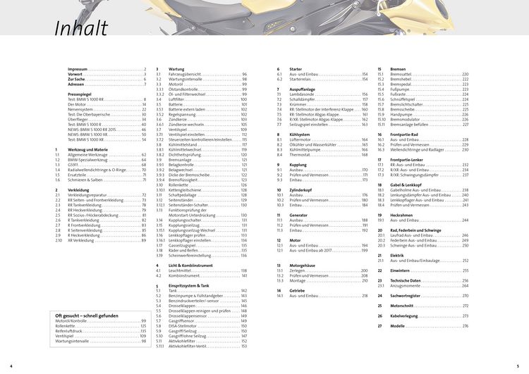 Produktbild: BMW S 1000 RR, R, XR Reparaturanleitung