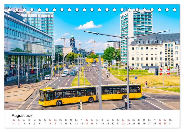 Produktbild: Dresden, Pure Eleganz an der Elbe (Tischkalender 2026 DIN A5 quer), CALVENDO Monatskalender