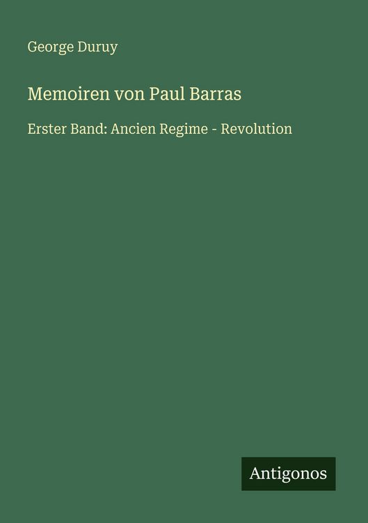 Produktbild: Memoiren von Paul Barras