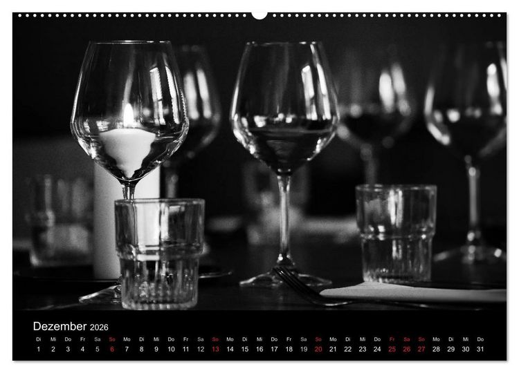 Produktbild: Objekte in schwarz weiss (hochwertiger Premium Wandkalender 2026 DIN A2 quer), Kunstdruck in Hochglanz