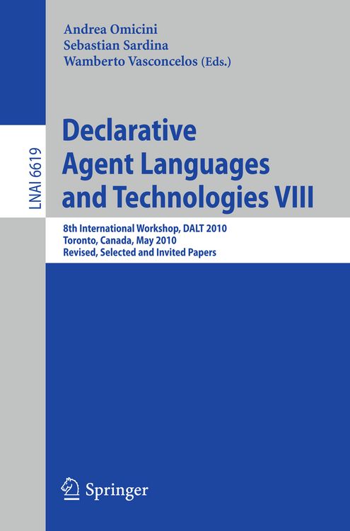 Produktbild: Declarative Agent Languages and Technologies VIII