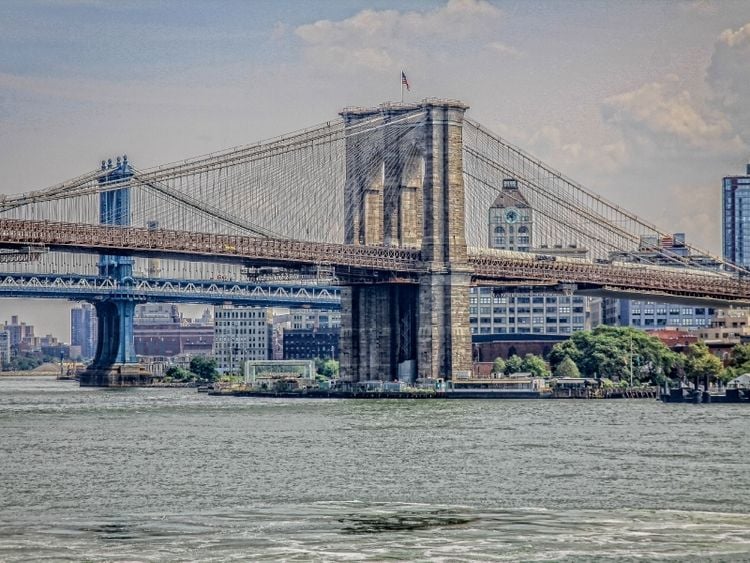 Produktbild: CALVENDO Puzzle New York Brooklyn Bridge | 1000 Teile Lege-Gr&ouml;&szlig;e 64x48cm Foto-Puzzle f&uuml;r gl&uuml;ckliche Stunden