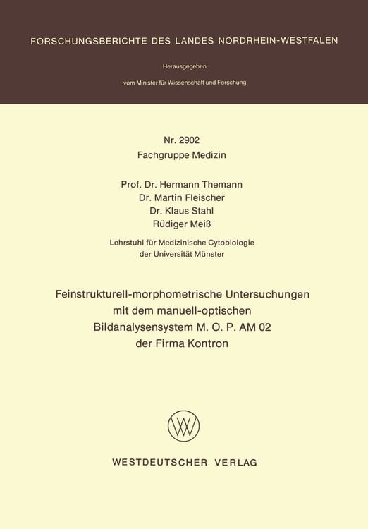 Bild vom Artikel Feinstrukturell-morphometrische Untersuchungen mit dem manuell-optischen Bildanalysensystem M.O.P AM 02 der Firma Kontron vom Autor Hermann Themann