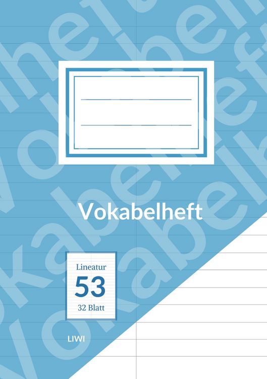 Produktbild: Vokabelheft A5 liniert - Lineatur 53 - 2 Spalten - 32 Blatt - Papier