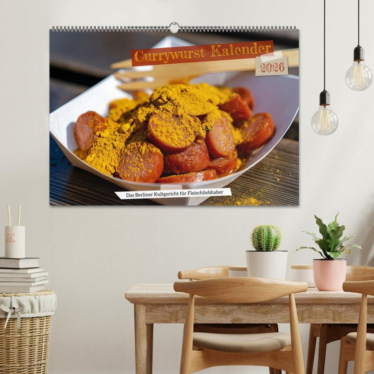 Produktbild: Currywurst Kalender - Das Berliner Kultgericht f&uuml;r Fleischliebhaber (Wandkalender 2026 DIN A2 quer), CALVENDO Monatskalender