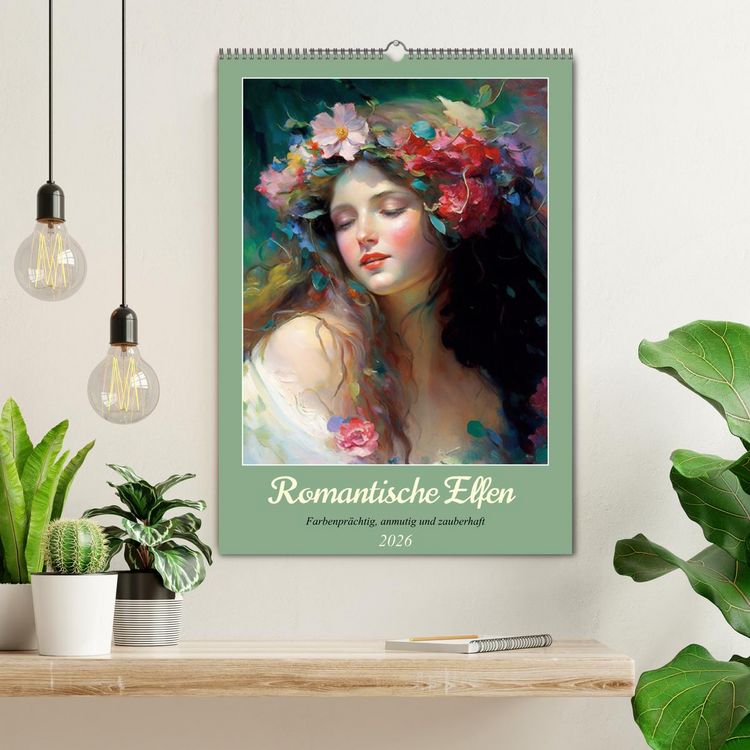 Produktbild: Romantische Elfen. Farbenpr&auml;chtig, anmutig und zauberhaft (Wandkalender 2026 DIN A2 hoch), CALVENDO Monatskalender
