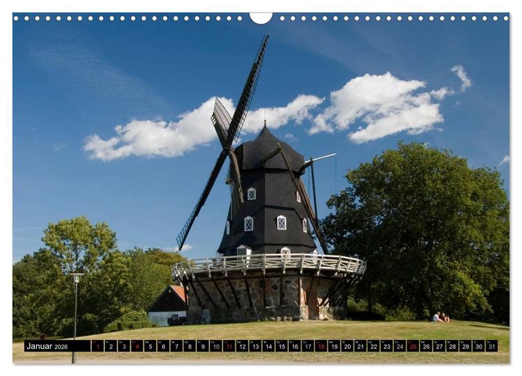 Produktbild: Windm&uuml;hlen in Europa (Wandkalender 2026 DIN A3 quer), CALVENDO Monatskalender