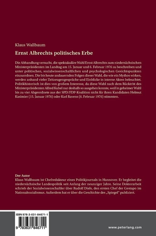 Produktbild: Ernst Albrechts politisches Erbe