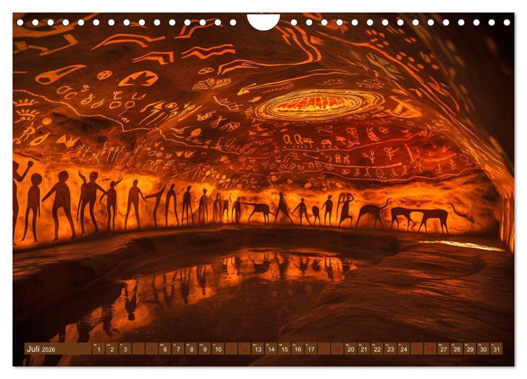 Produktbild: Steinzeit Galerie (Wandkalender 2026 DIN A4 quer), CALVENDO Monatskalender