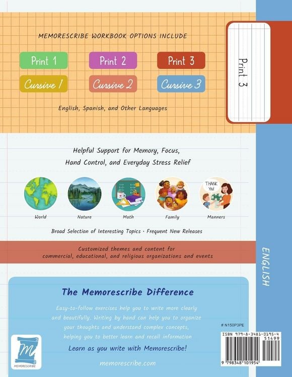 Produktbild: Handwriting Practice Workbook - Numbers from 1 to 50 - Words and Numbers - Print, Level 3