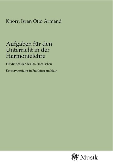 Produktbild: Aufgaben f&uuml;r den Unterricht in der Harmonielehre