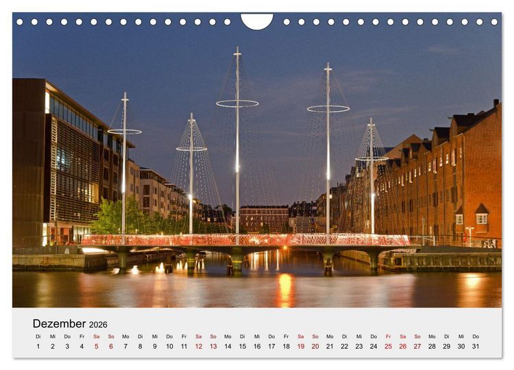 Produktbild: D&auml;nemark - Land, K&uuml;sten, St&auml;dte (Wandkalender 2026 DIN A4 quer), CALVENDO Monatskalender