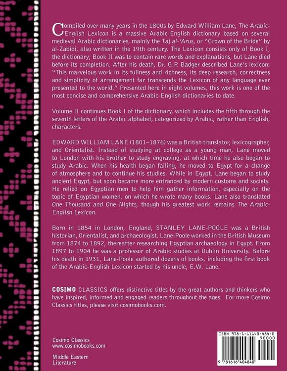 Produktbild: An Arabic-English Lexicon (in Eight Volumes), Vol. II