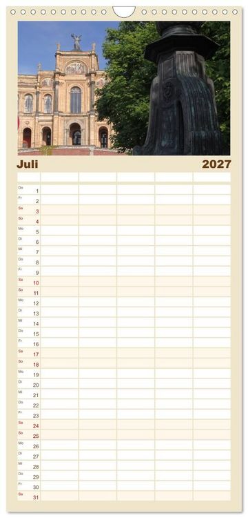 Produktbild: Familienplaner 2027 - M&uuml;nchen - Die Sch&ouml;ne mit 5 Spalten (Wandkalender, 21 x 45 cm) CALVENDO