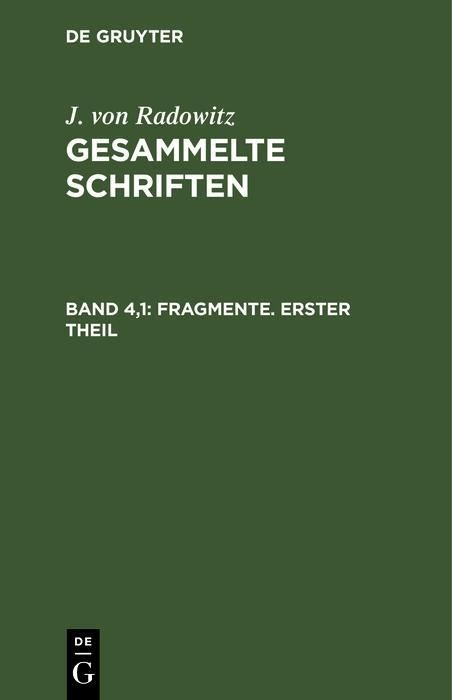 Produktbild: Fragmente, Teil 1