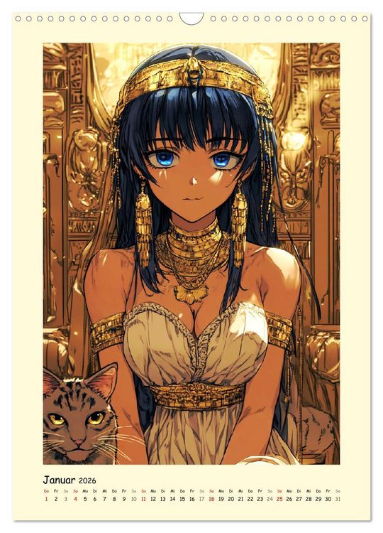 Produktbild: Im alten &Auml;gypten. Manga-M&auml;dchen im Pharaonenland (Wandkalender 2026 DIN A3 hoch), CALVENDO Monatskalender