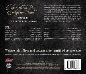 Produktbild: Die geheimnisvollen F&auml;lle von Edgar Allan Poe und Auguste Dupin - Die letzte Bescherung,1 Audio-CD