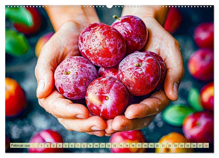 Produktbild: Erntegl&uuml;ck - Eine handvoll s&uuml;&szlig;er Fr&uuml;chte zum Anbei&szlig;en (hochwertiger Premium Wandkalender 2026 DIN A2 quer), Kunstdruck in Hochglanz