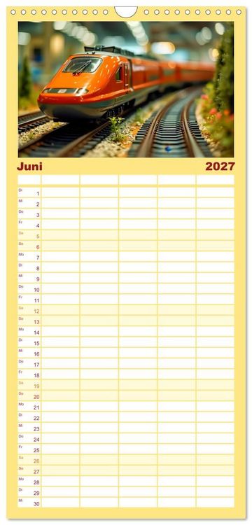 Produktbild: Familienplaner 2027 - Futuristische Modelleisenbahn mit 5 Spalten (Wandkalender, 21 x 45 cm) CALVENDO
